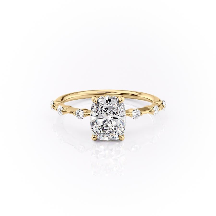 The Luna — Elongated Cushion Lab Diamond Side-Stone Ring IV
