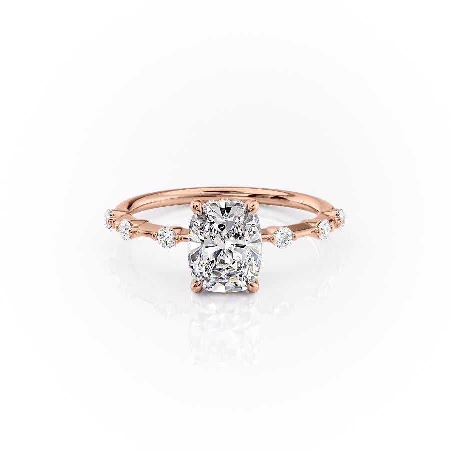 The Luna — Elongated Cushion Lab Diamond Side-Stone Ring IV