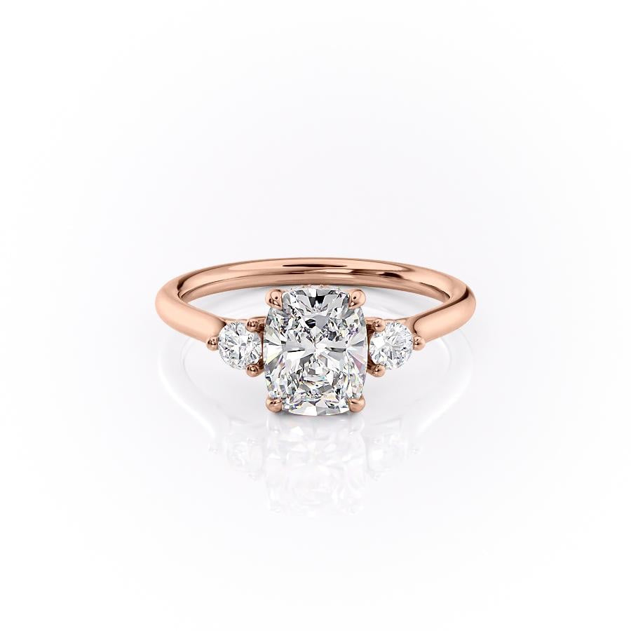 The Luna — Elongated Cushion Lab Diamond 3-Stone Ring