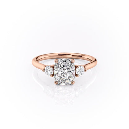 The Luna — Elongated Cushion Lab Diamond 3-Stone Ring