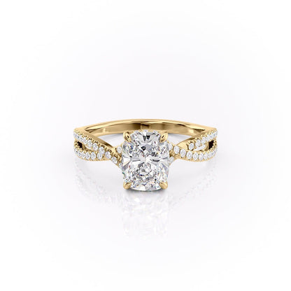 The Luna — Elongated Cushion Lab Diamond Side-Stone Ring III
