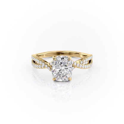 The Luna — Elongated Cushion Lab Diamond Side-Stone Ring III
