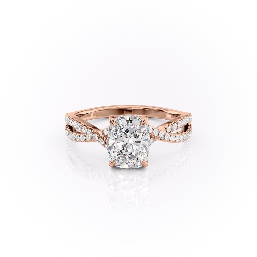 The Luna — Elongated Cushion Lab Diamond Side-Stone Ring III