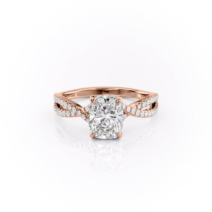 The Luna — Elongated Cushion Lab Diamond Side-Stone Ring III