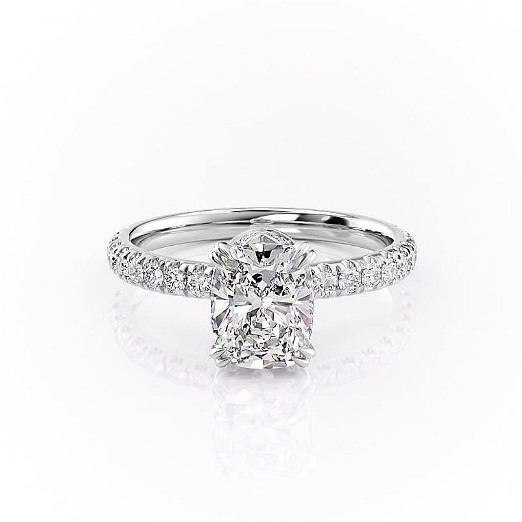 The Luna — Elongated Cushion Lab Diamond Side-Stone Ring II