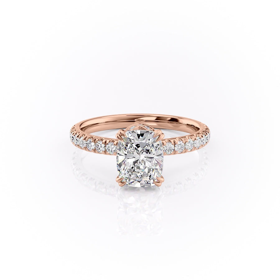 The Luna — Elongated Cushion Lab Diamond Side-Stone Ring II