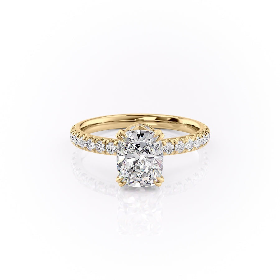 The Luna — Elongated Cushion Lab Diamond Side-Stone Ring II