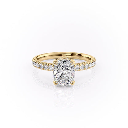 The Luna — Elongated Cushion Lab Diamond Side-Stone Ring II