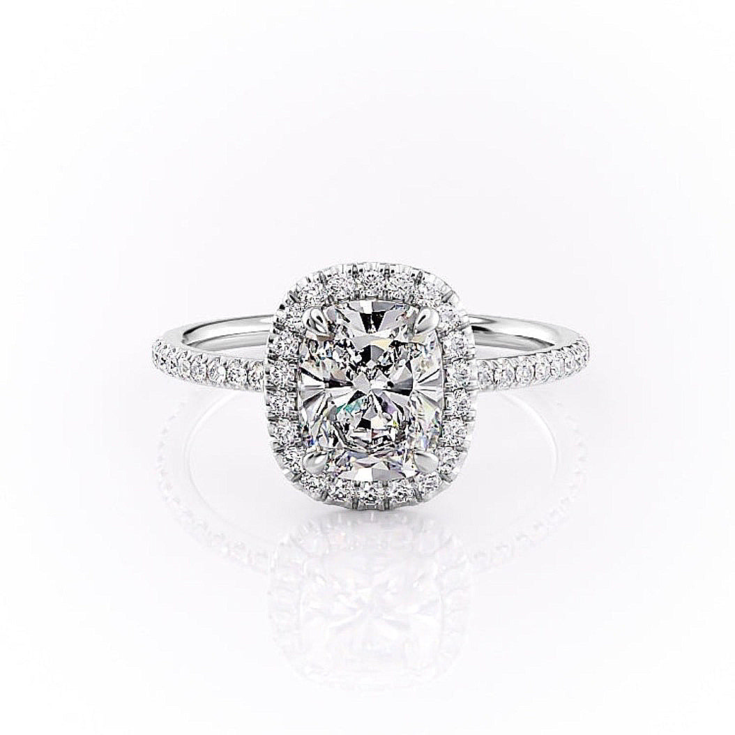 The Luna — Elongated Cushion Lab Diamond Halo Ring II