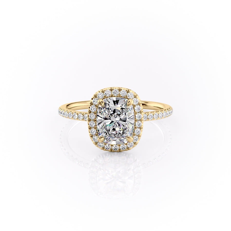 The Luna — Elongated Cushion Lab Diamond Halo Ring II