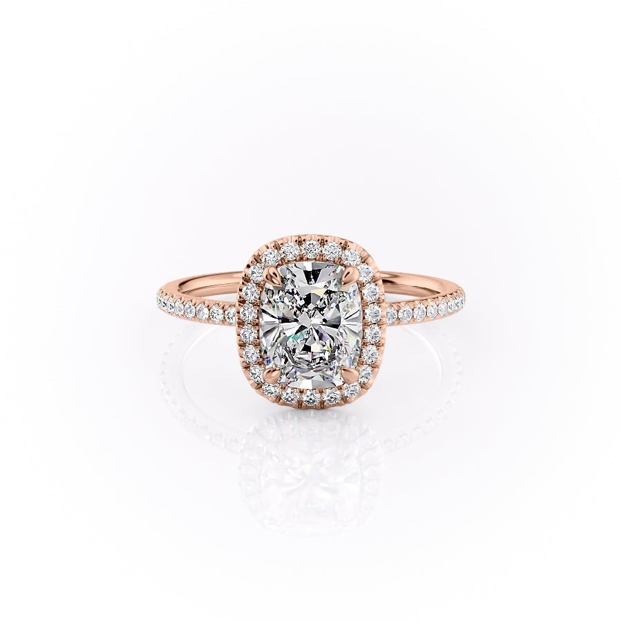 The Luna — Elongated Cushion Lab Diamond Halo Ring II