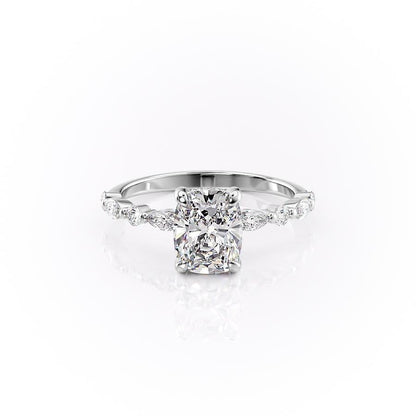 The Luna — Elongated Cushion Lab Diamond Secret Halo Ring