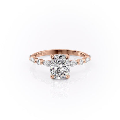 The Luna — Elongated Cushion Lab Diamond Secret Halo Ring