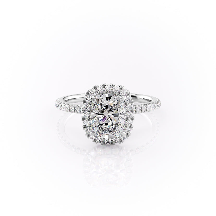 The Luna — Elongated Cushion Lab Diamond Halo Ring