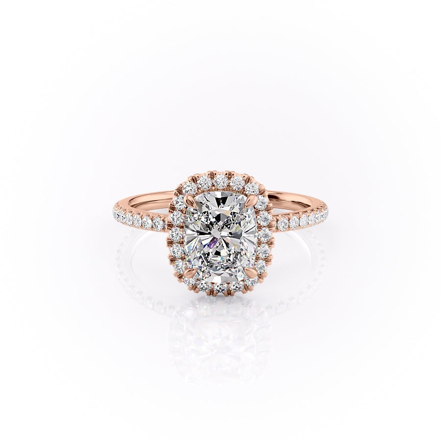 The Luna — Elongated Cushion Lab Diamond Halo Ring