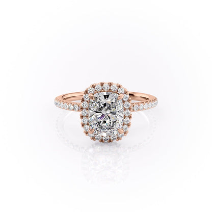 The Luna — Elongated Cushion Lab Diamond Halo Ring