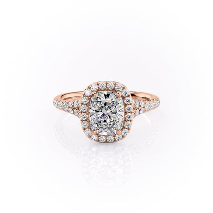 The Luna — Elongated Cushion Lab Diamond Split-Shank Halo Ring