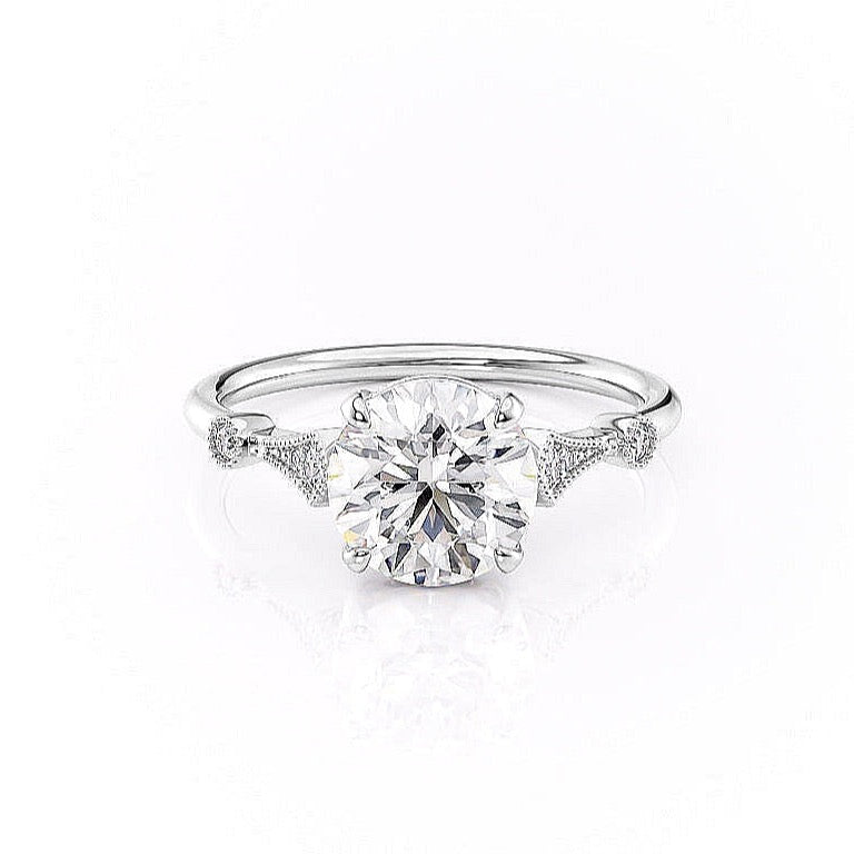 The Grace — Round Lab Diamond Vintage Engagement Ring