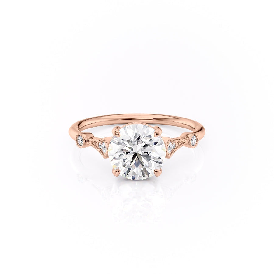 The Grace — Round Lab Diamond Vintage Engagement Ring