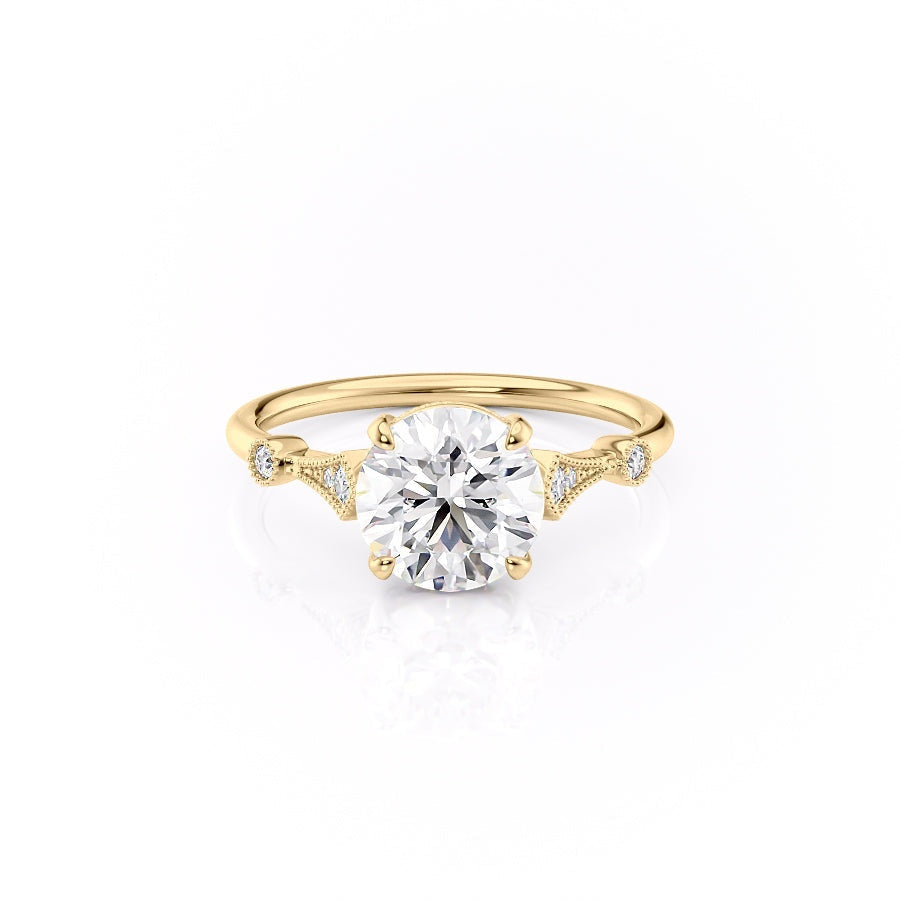 The Grace — Round Lab Diamond Vintage Engagement Ring