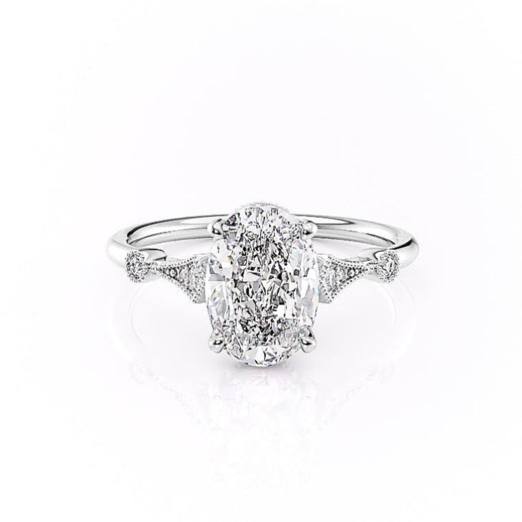 The Grace — Oval Lab Diamond Vintage Engagement Ring