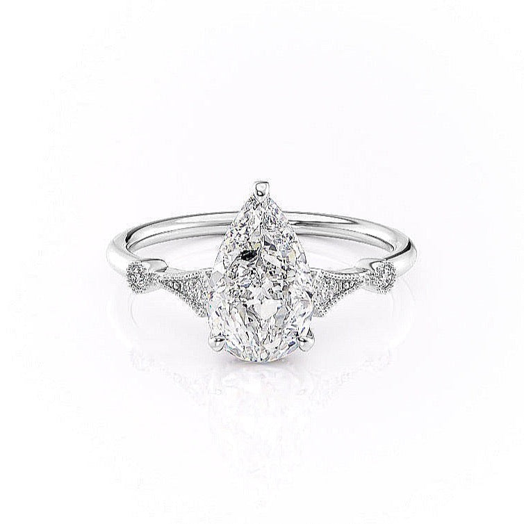 The Grace — Pear Lab Diamond Vintage Engagement Ring