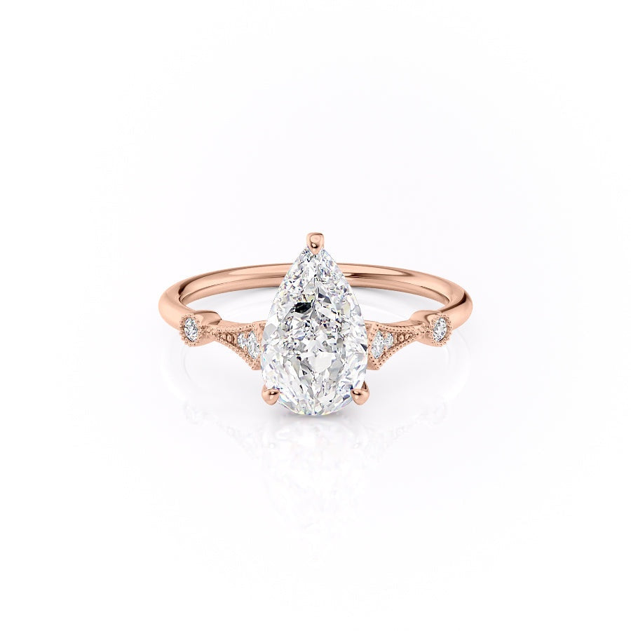 The Grace — Pear Lab Diamond Vintage Engagement Ring