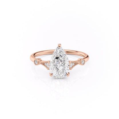The Grace — Pear Lab Diamond Vintage Engagement Ring