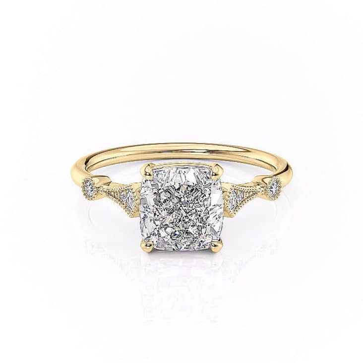 The Grace — Cushion Lab Diamond Vintage Engagement Ring