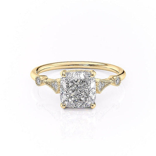The Grace — Cushion Lab Diamond Vintage Engagement Ring