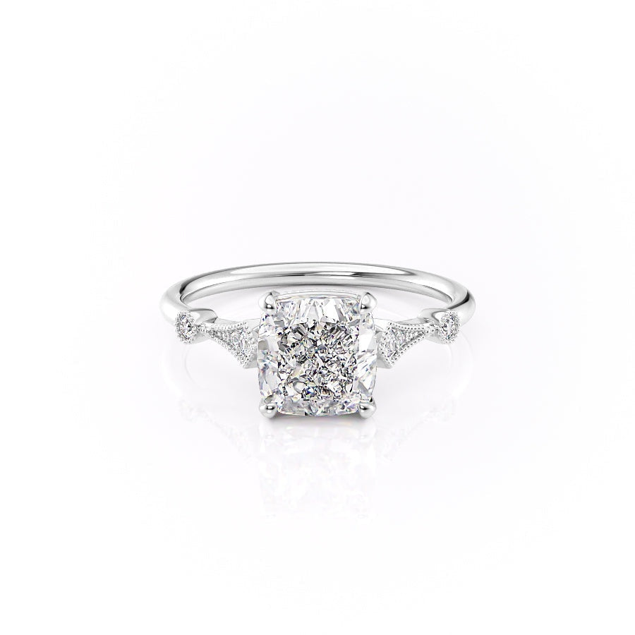 The Grace — Cushion Lab Diamond Vintage Engagement Ring