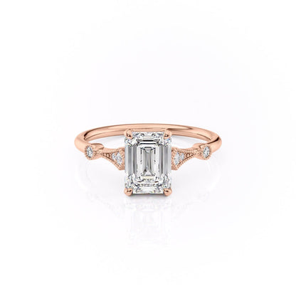 The Grace — Emerald Lab Diamond Vintage Engagement Ring