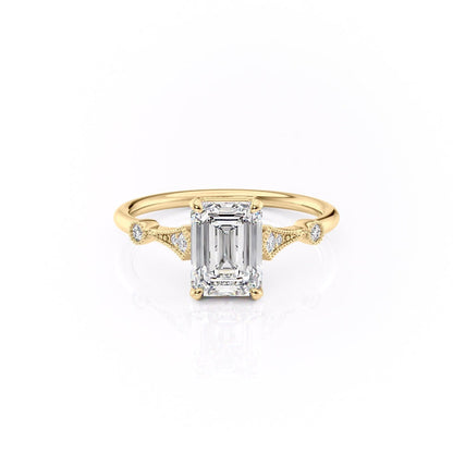 The Grace — Emerald Lab Diamond Vintage Engagement Ring