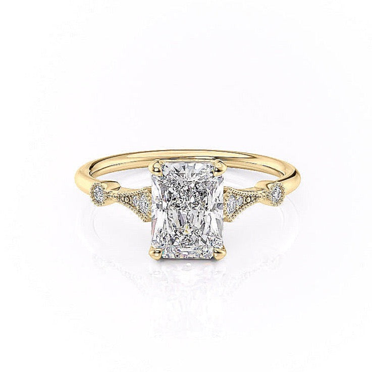 The Grace — Radiant Lab Diamond Vintage Engagement Ring