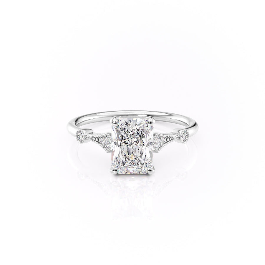The Grace — Radiant Lab Diamond Vintage Engagement Ring