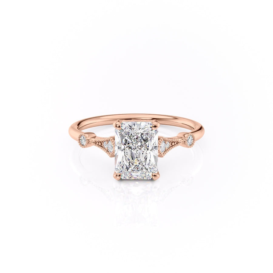 The Grace — Radiant Lab Diamond Vintage Engagement Ring