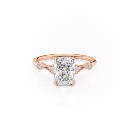 The Grace — Radiant Lab Diamond Vintage Engagement Ring