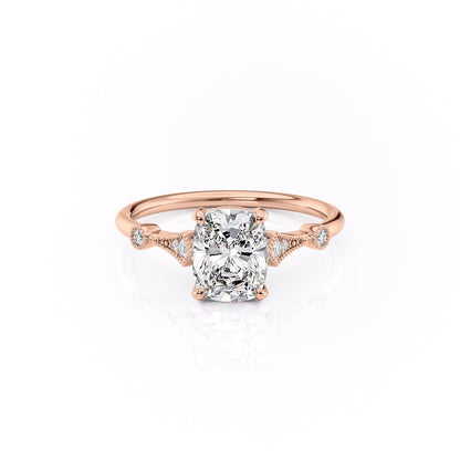 The Luna — Elongated Cushion Lab Diamond Vintage Ring