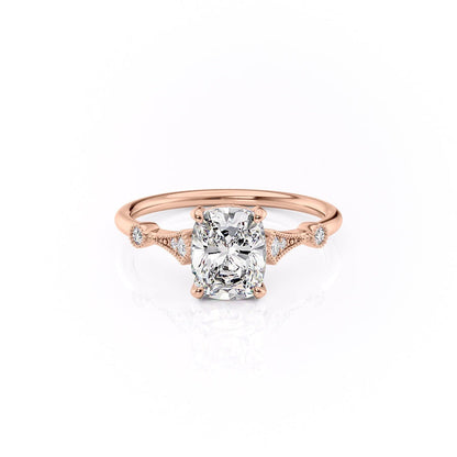 The Luna — Elongated Cushion Lab Diamond Vintage Ring