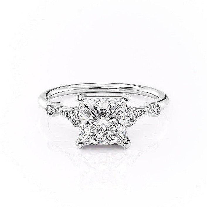 The Grace — Princess Lab Diamond Vintage Engagement Ring