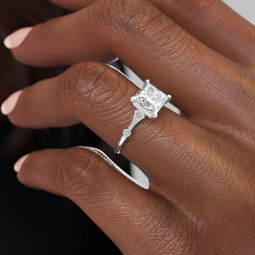 The Grace — Princess Lab Diamond Vintage Engagement Ring
