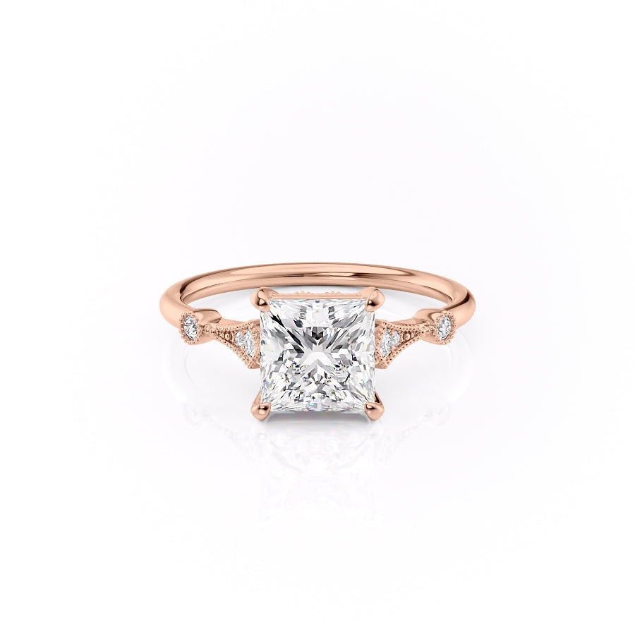 The Grace — Princess Lab Diamond Vintage Engagement Ring