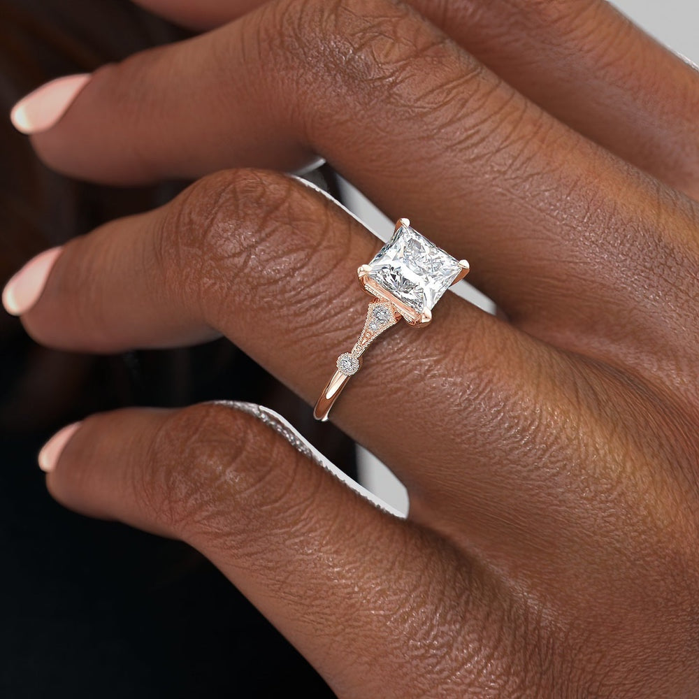 The Grace — Princess Lab Diamond Vintage Engagement Ring