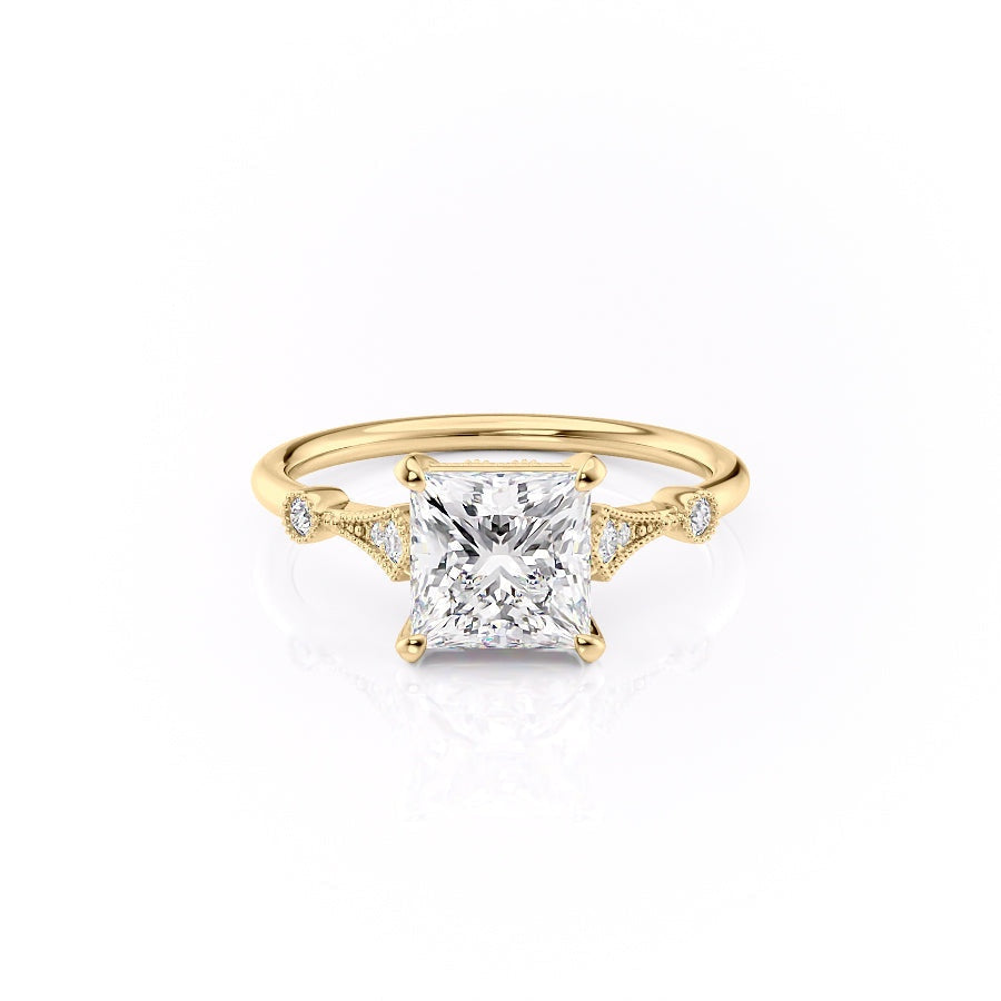 The Grace — Princess Lab Diamond Vintage Engagement Ring