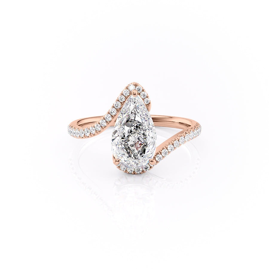 The Rose — Pear Lab Diamond Solitaire Engagement Ring