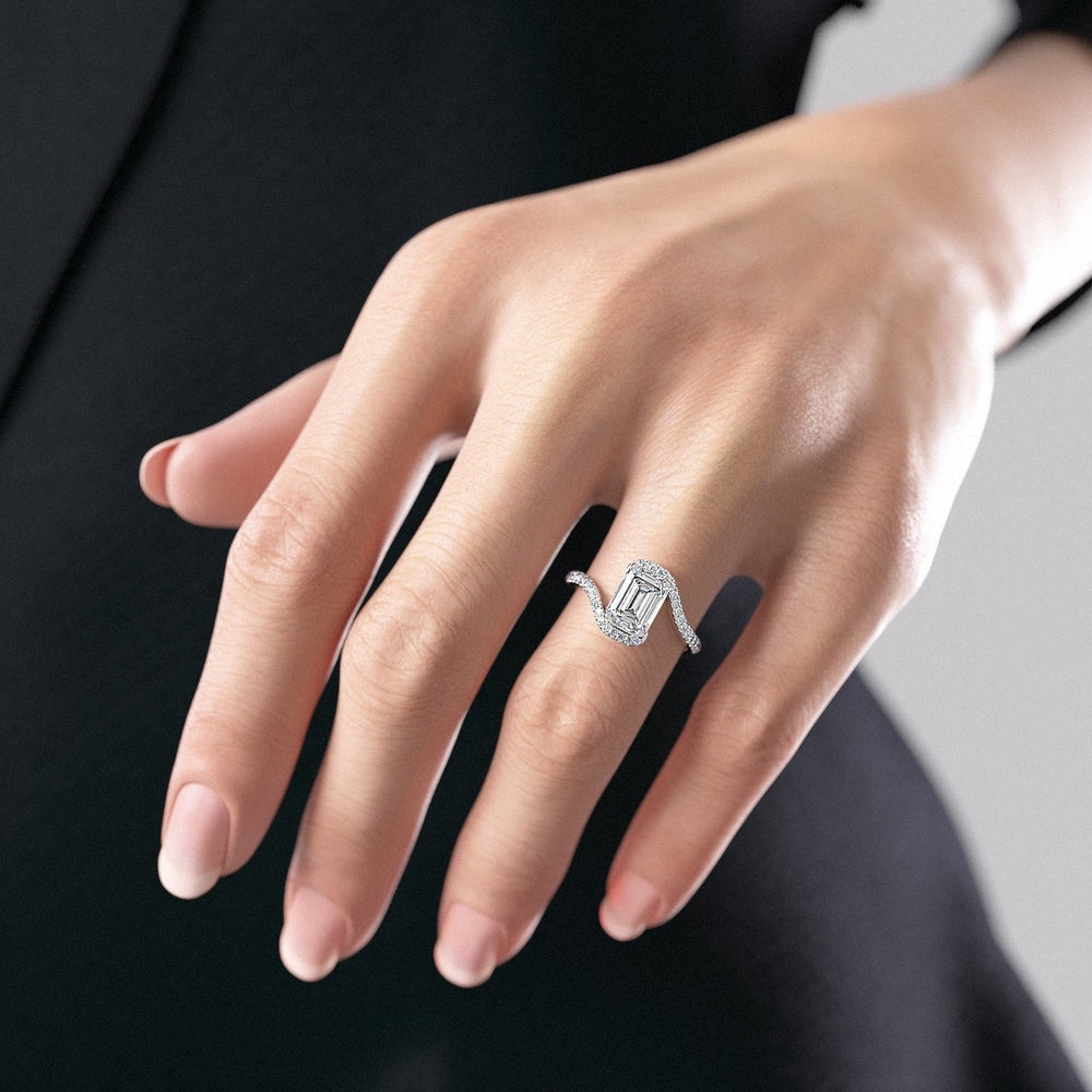 The Isla — Emerald Lab Diamond Solitaire Engagement Ring