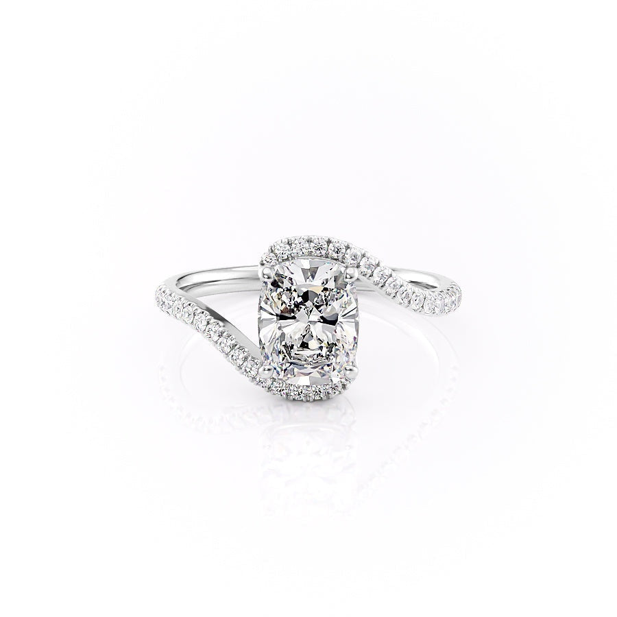 The Luna — Elongated Cushion Lab Diamond Solitaire Ring