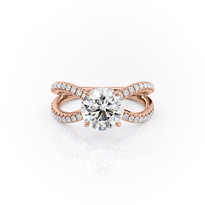 The Elise — Round Lab Diamond Criss-Cross Engagement Ring