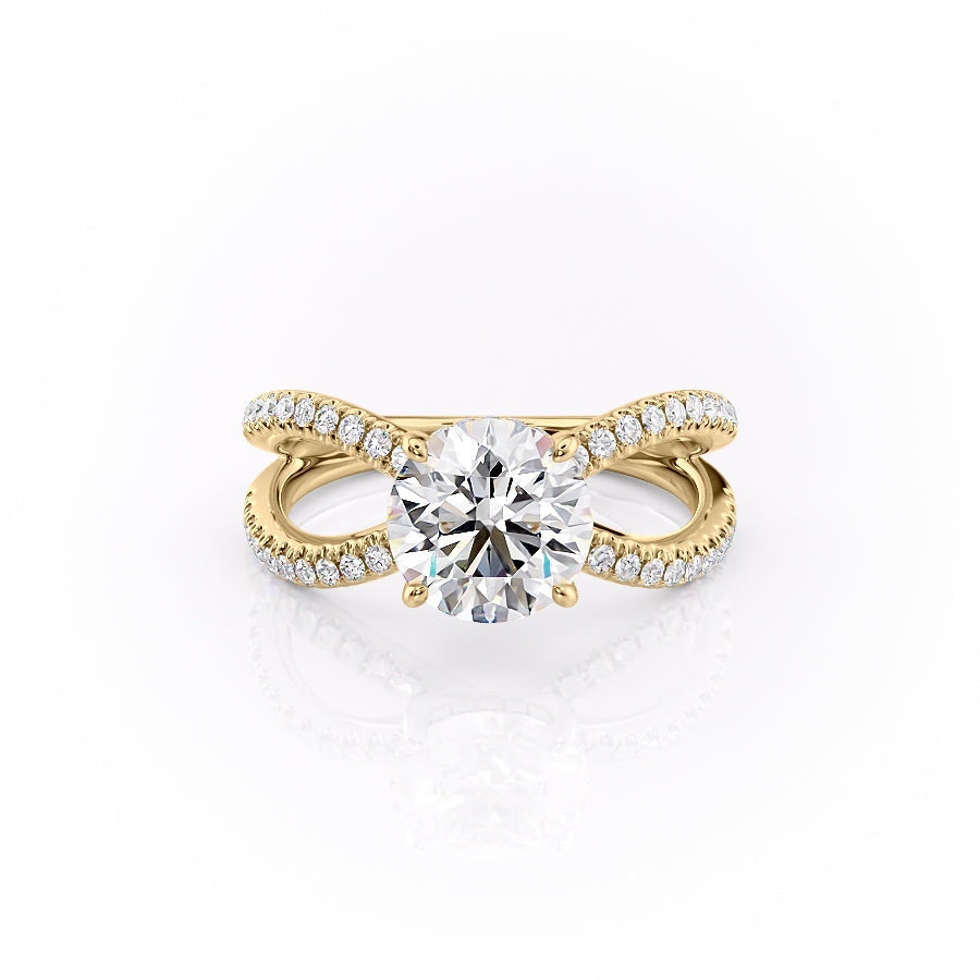 The Elise — Round Lab Diamond Criss-Cross Engagement Ring