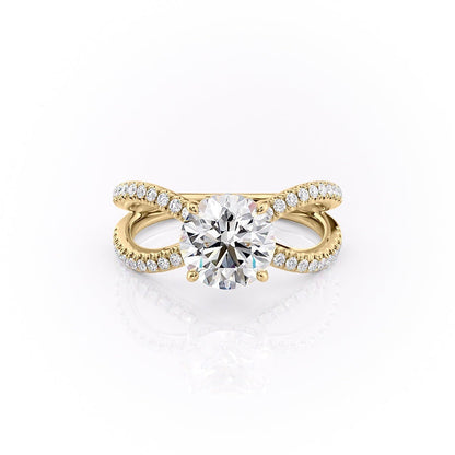 The Elise — Round Lab Diamond Criss-Cross Engagement Ring